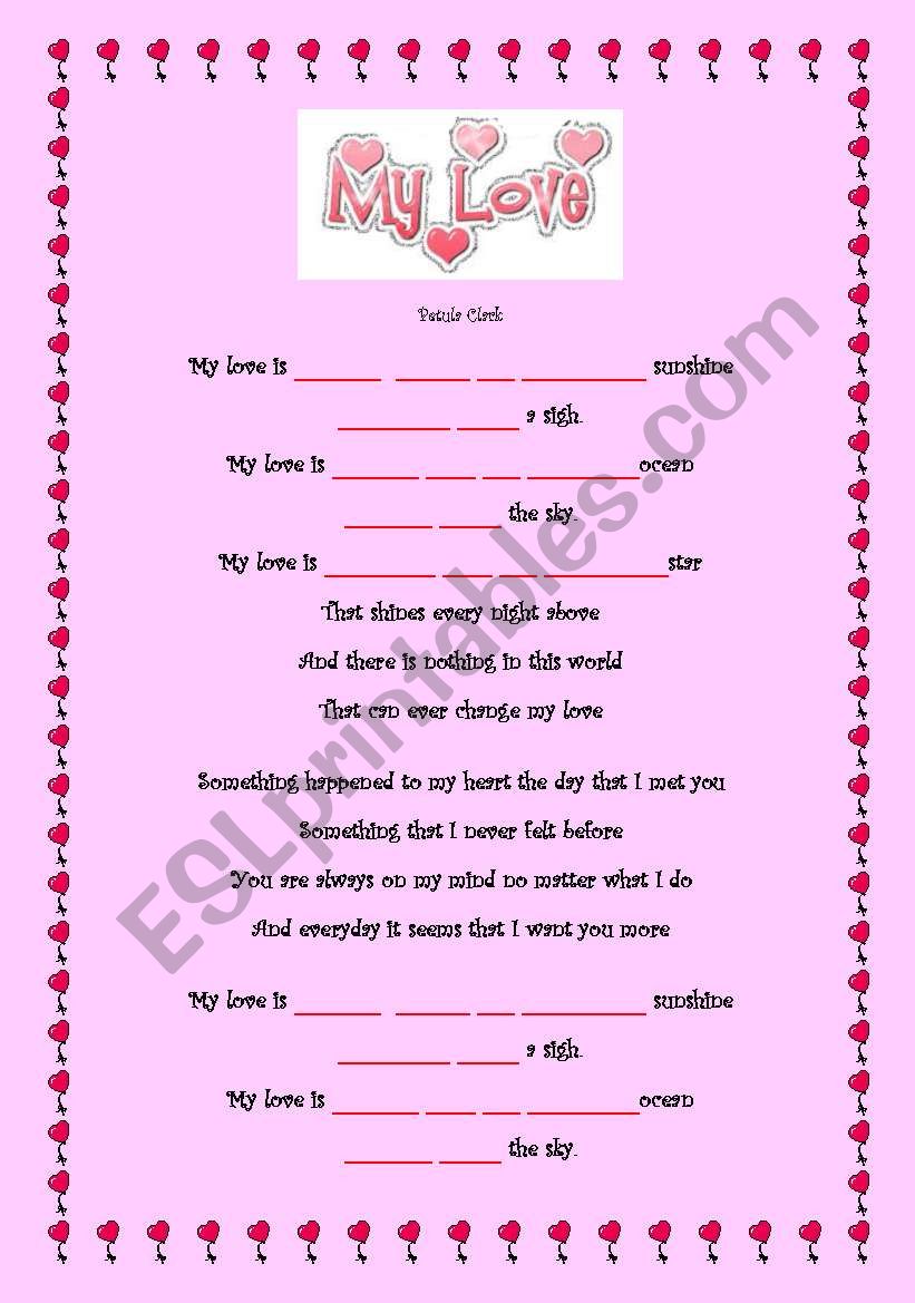 comperative&superlative song worksheet