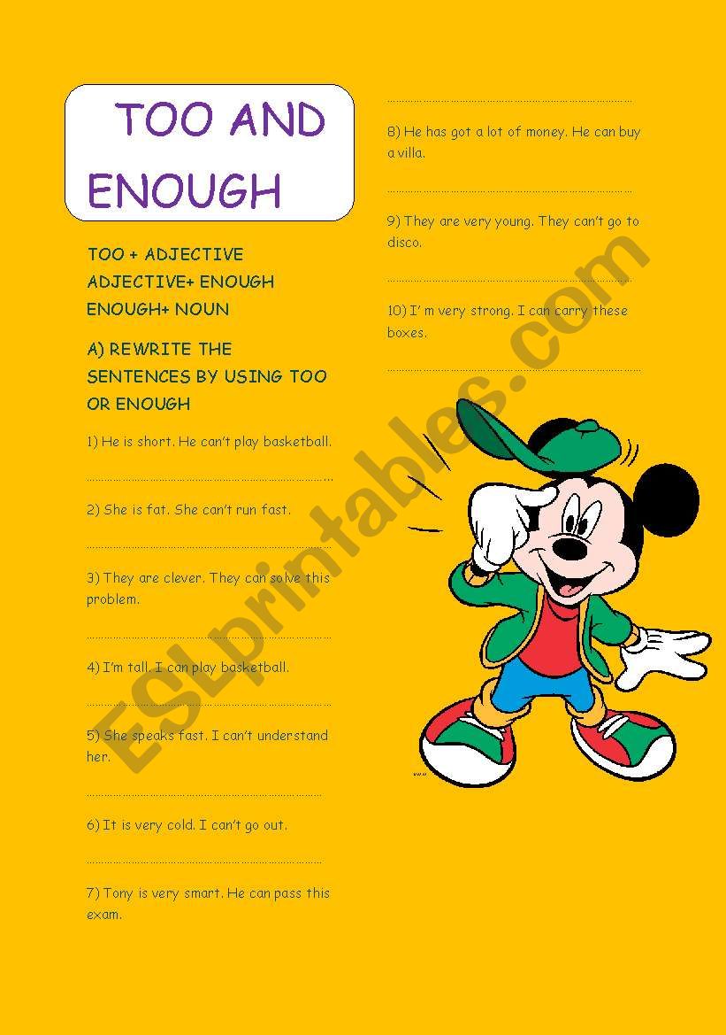 too-enough worksheet