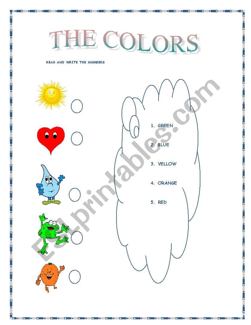 THE COLORS worksheet