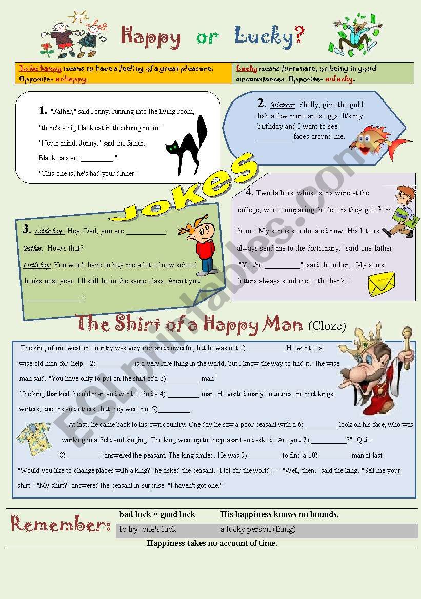 Happy or Lucky? worksheet