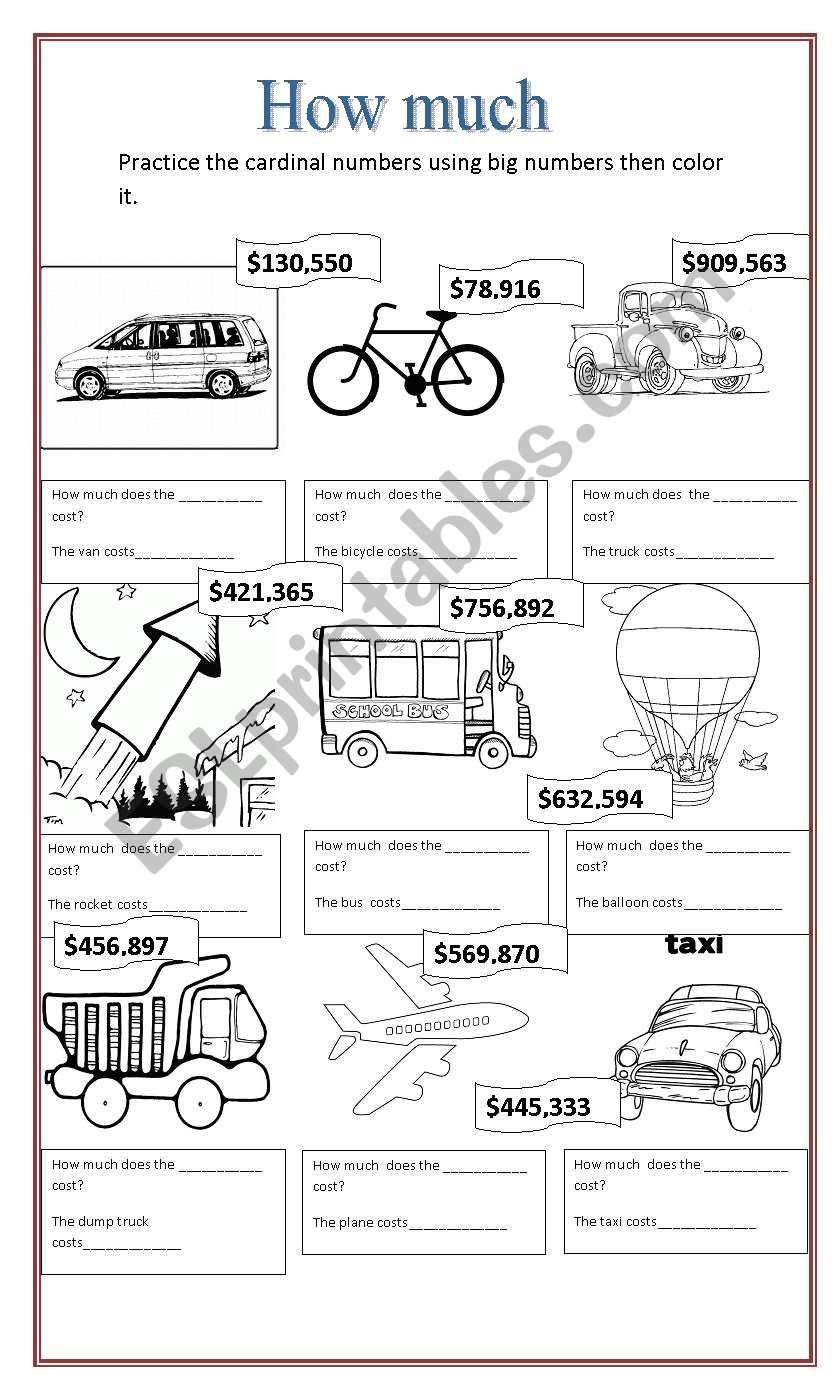 how much does worksheet