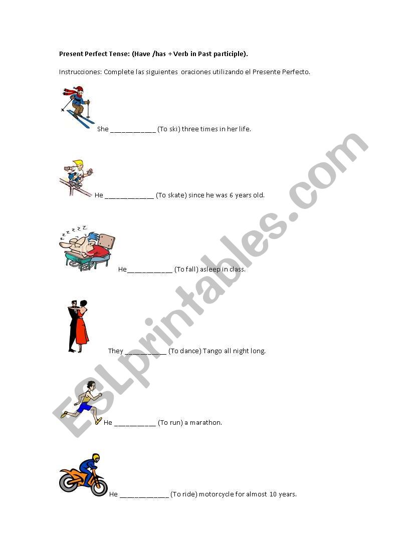 Present Perfect tense  worksheet