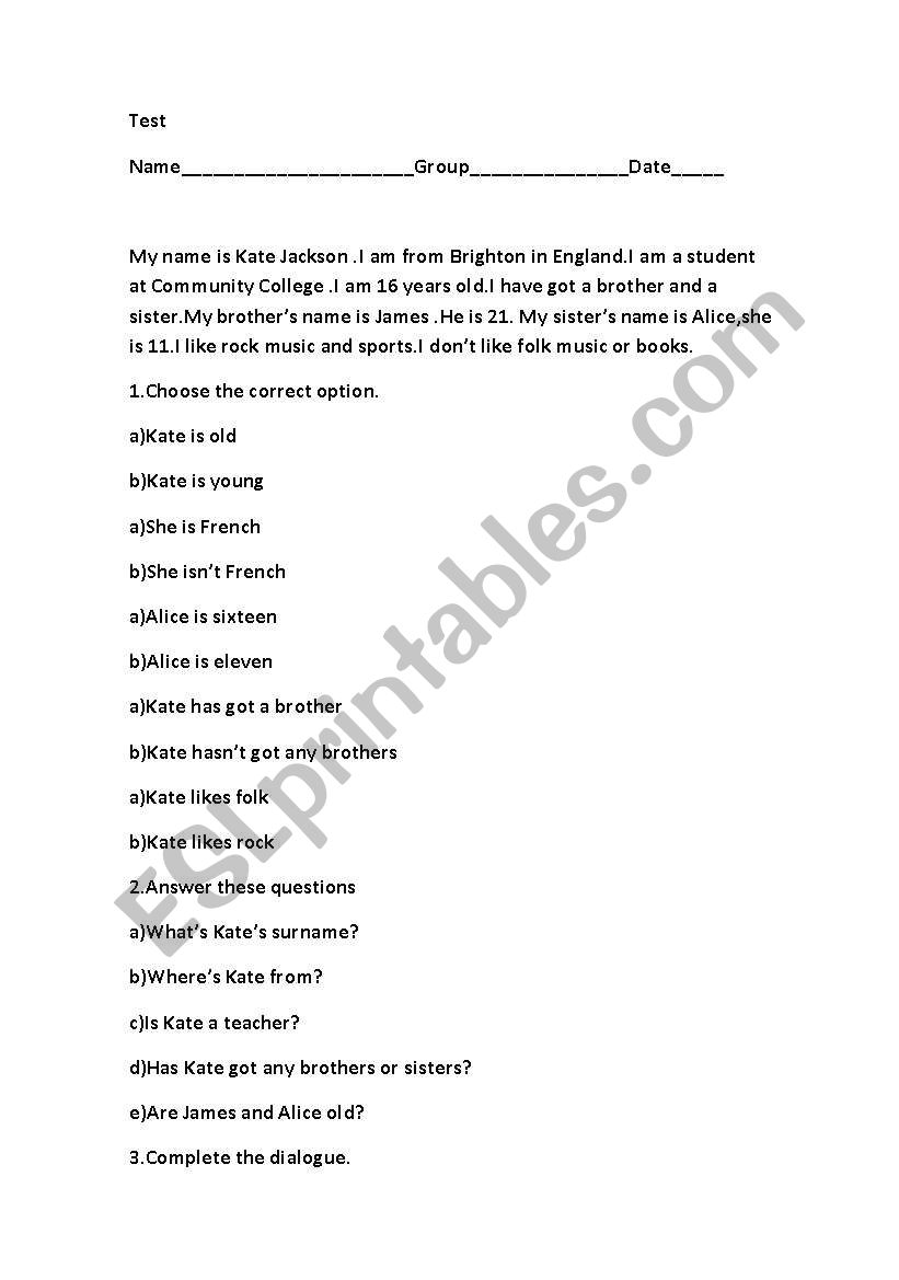 Simple Present Tense worksheet