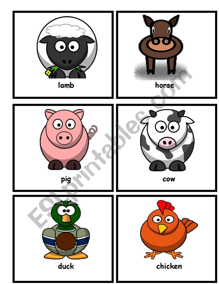 Farm Animal Flashcards worksheet