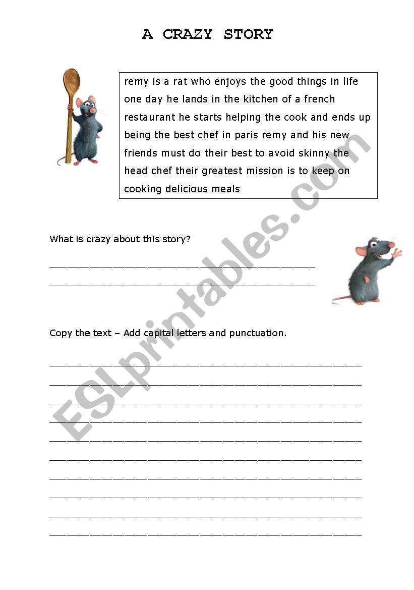 A crazy story - Ratatouille worksheet