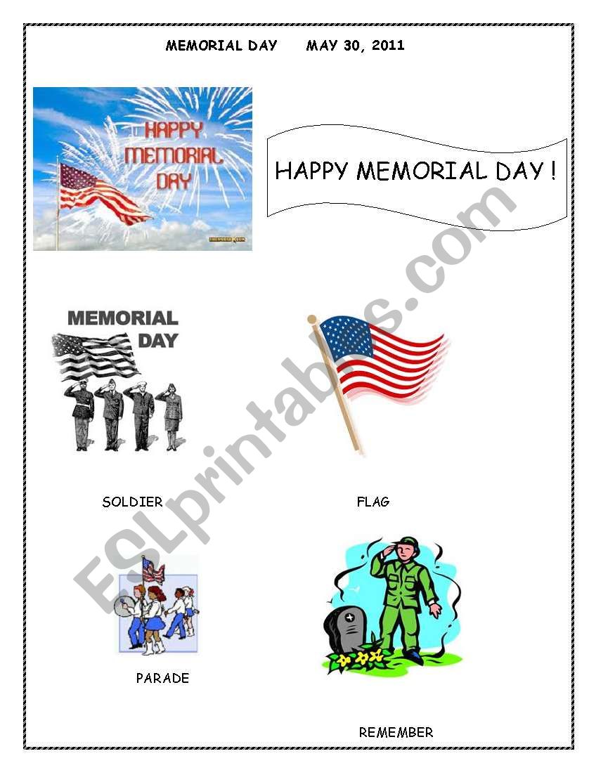 MEMORIAL DAY worksheet