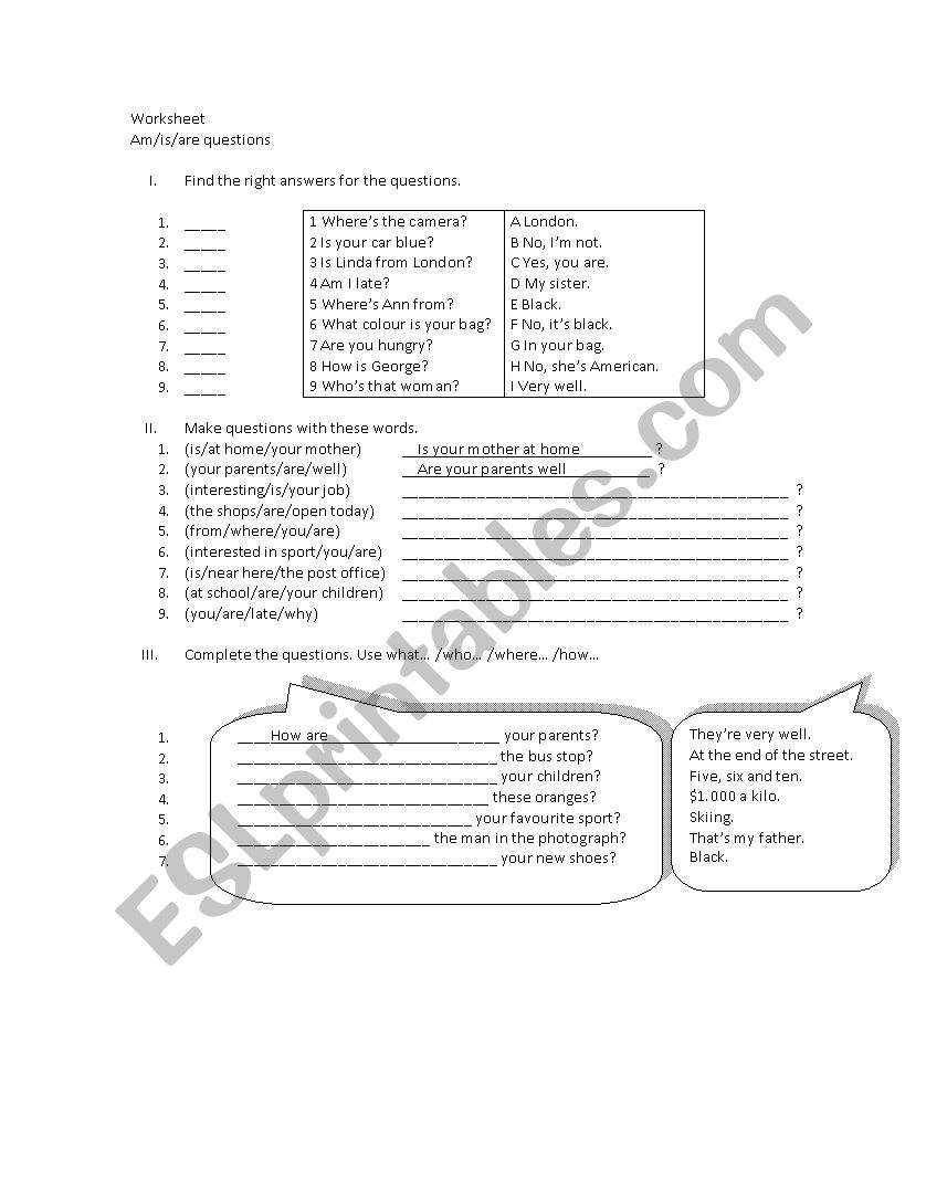 Present simple interrogative exercises