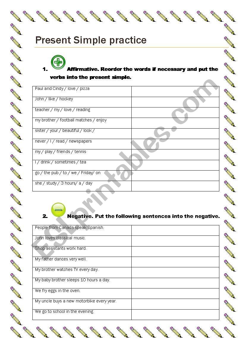 Present simple practice for beginners and elementary
