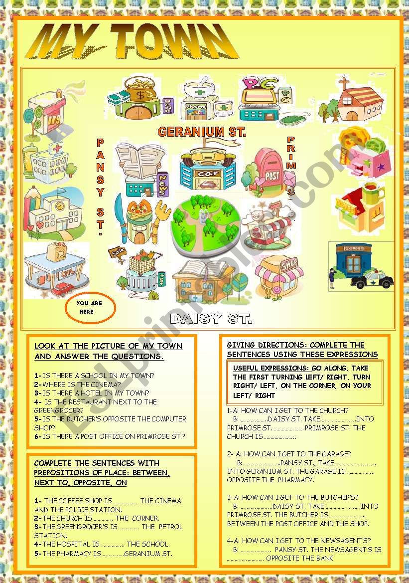 MY TOWN worksheet