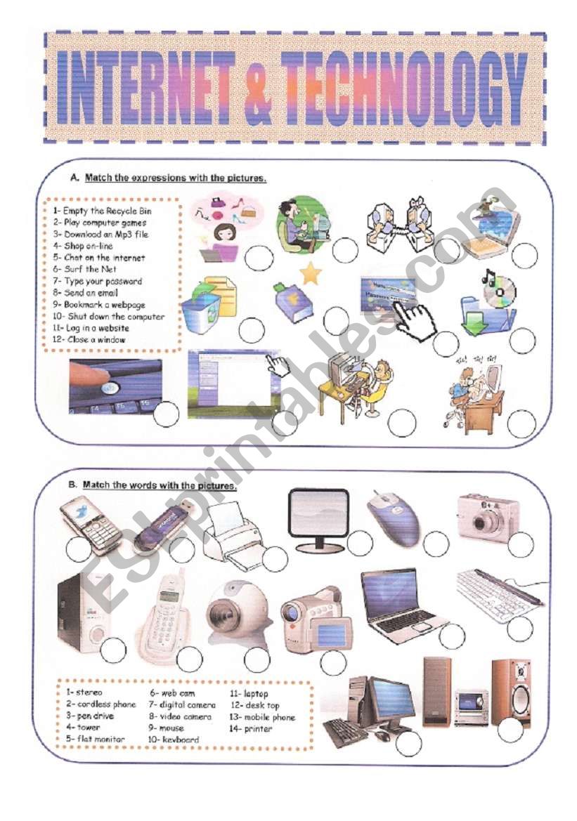 Internet & Technology worksheet