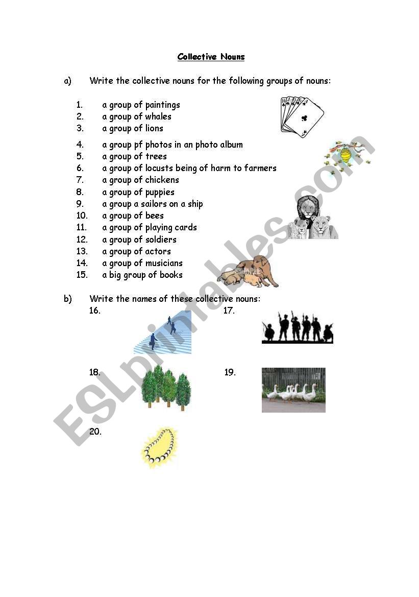 Collective Nouns worksheet
