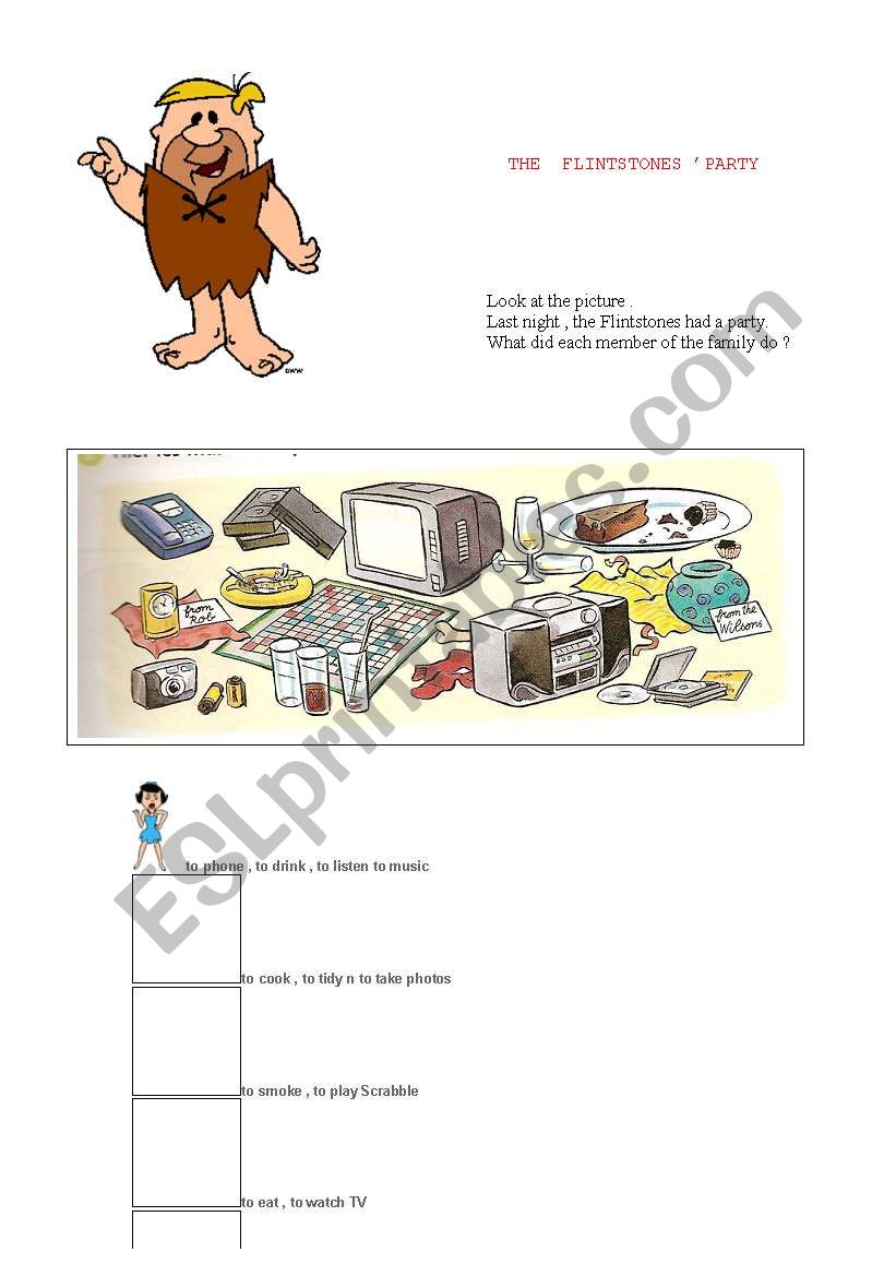 THE FLINTSTONES PARTY worksheet