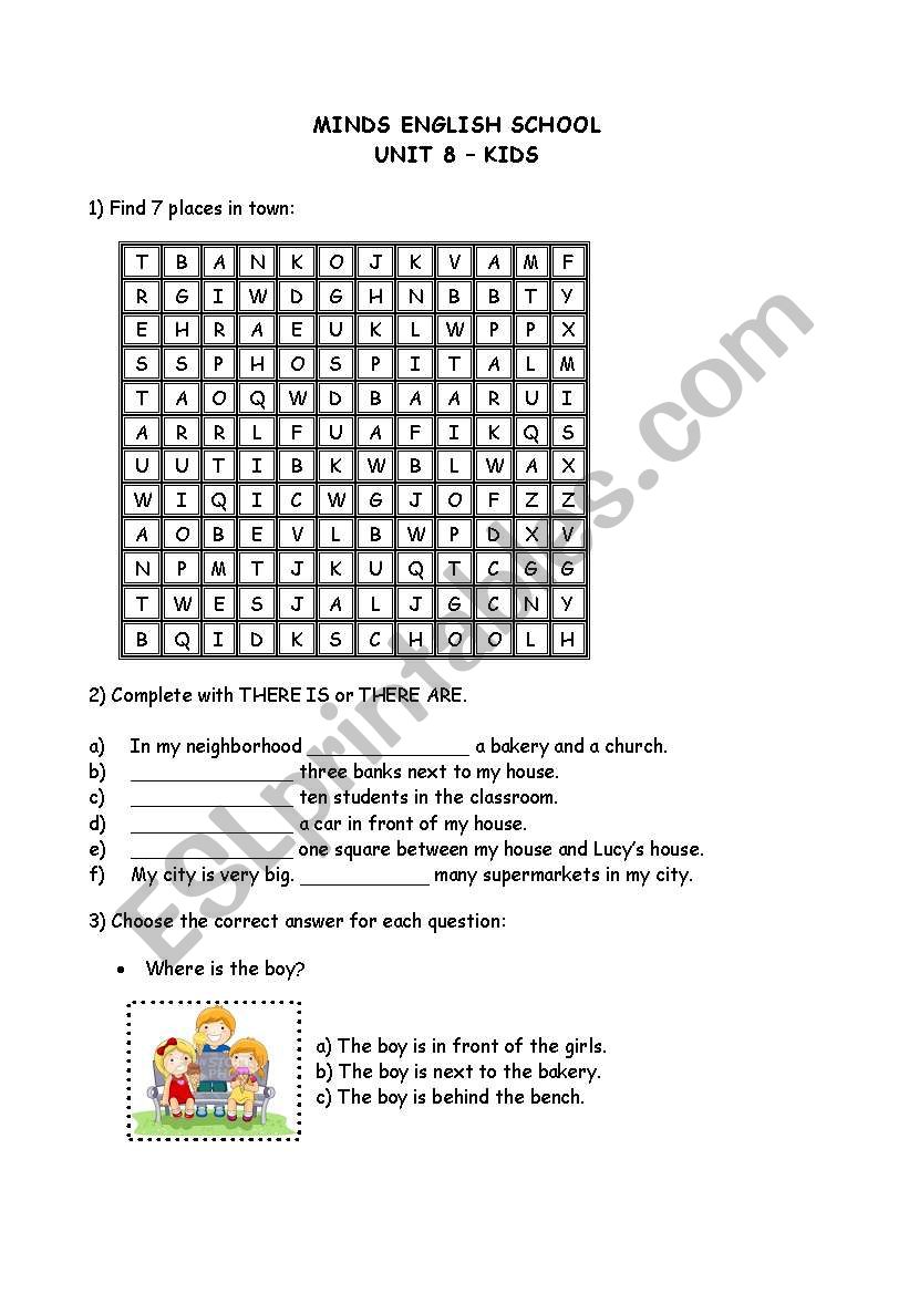 Places in Town worksheet