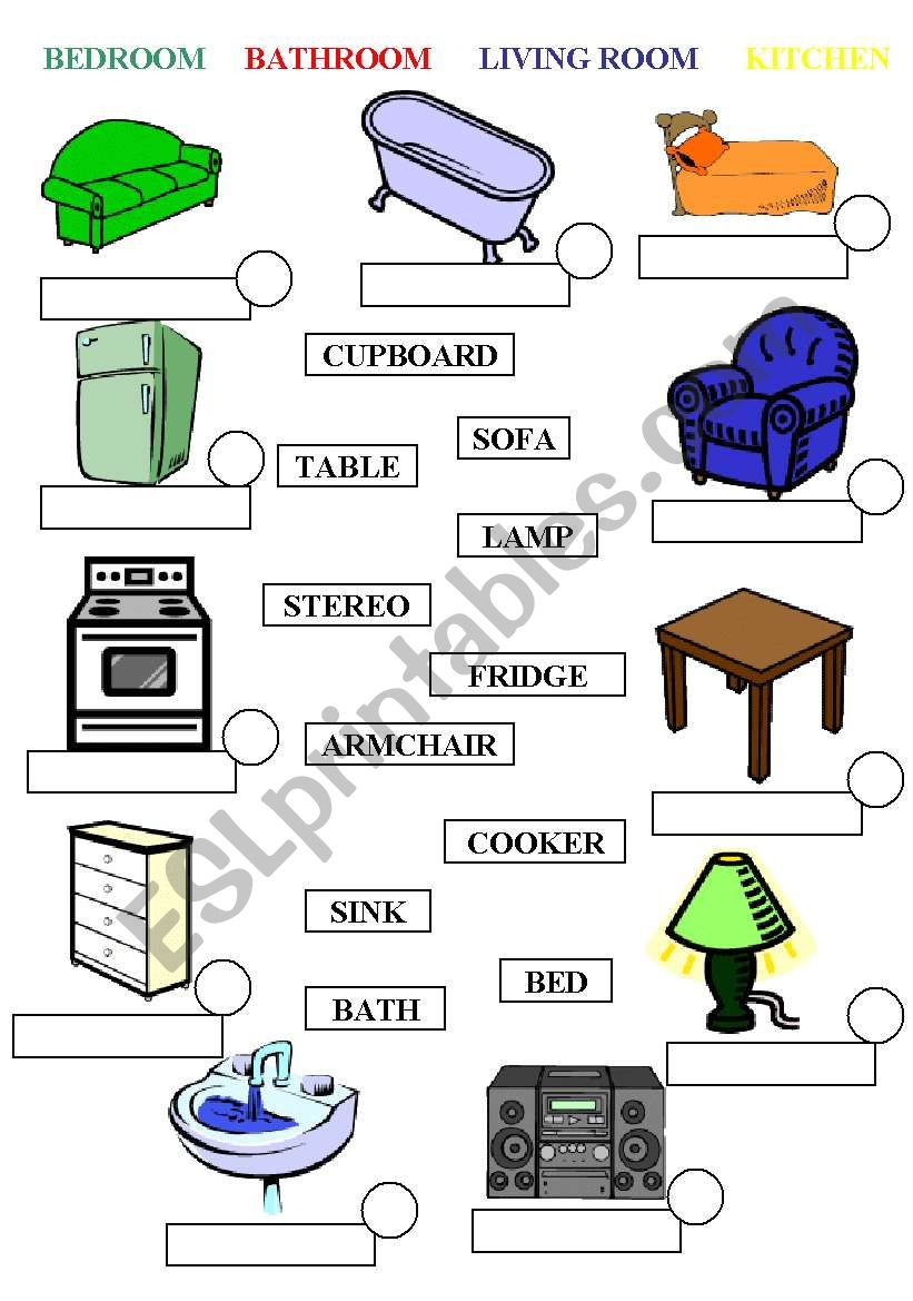 House and Furniture worksheet