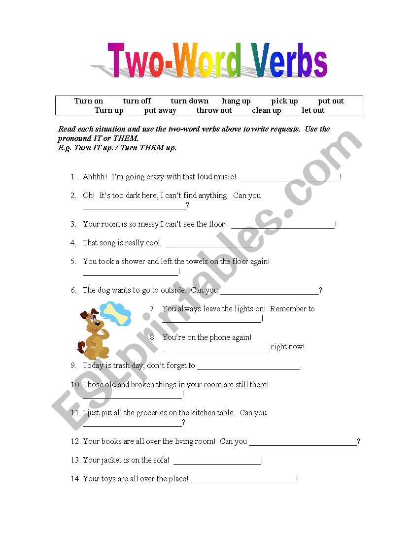 Two-word Verbs worksheet