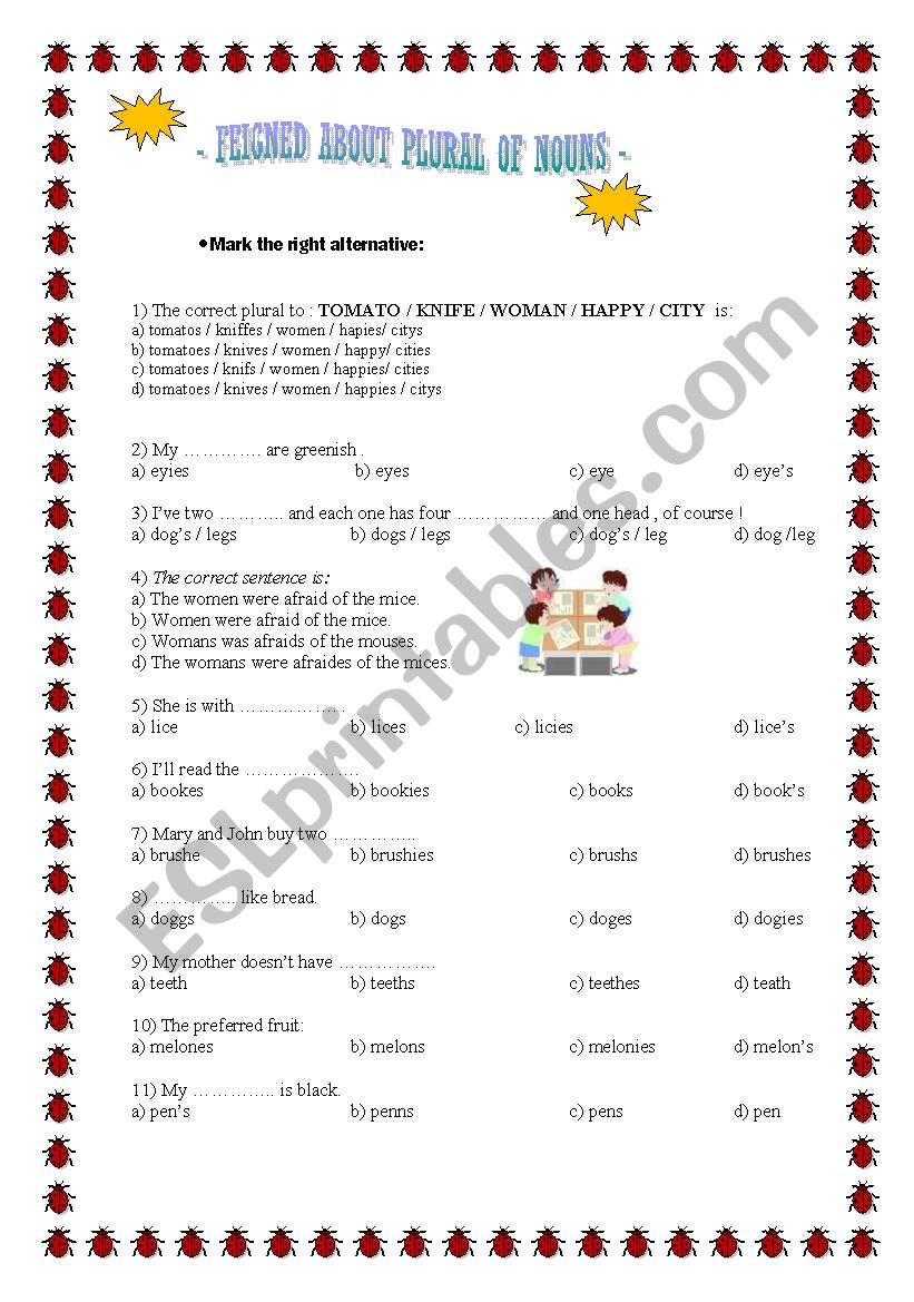 Plural of Nouns worksheet