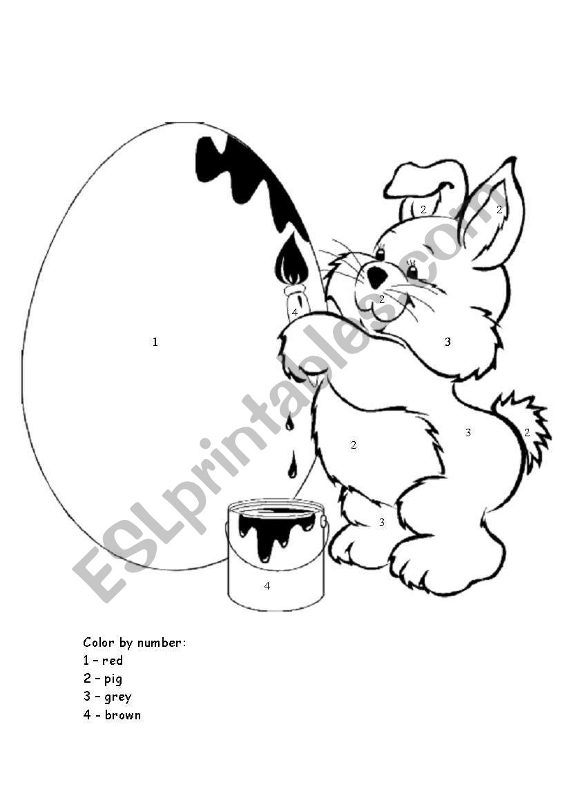 Colour the Easter Bunny !!! worksheet