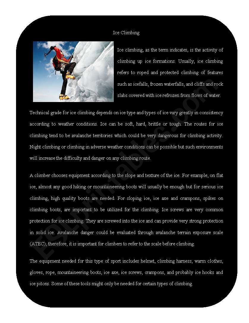 Extreme Sport 4 ( Ice Climbing)