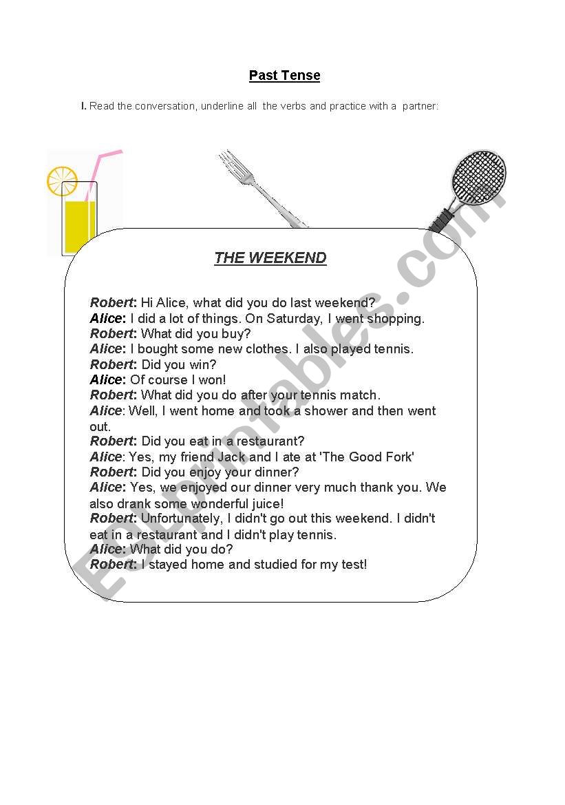 past tense worksheet