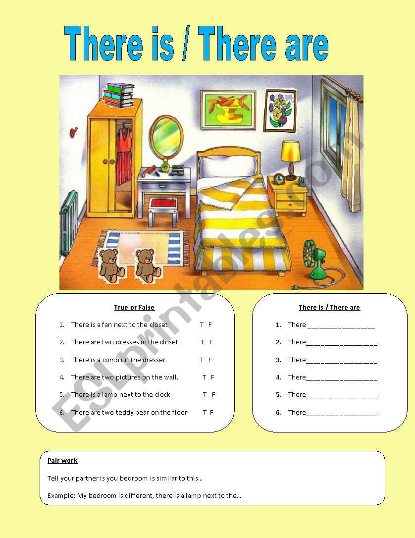 There Is And There Are Worksheet For Kids