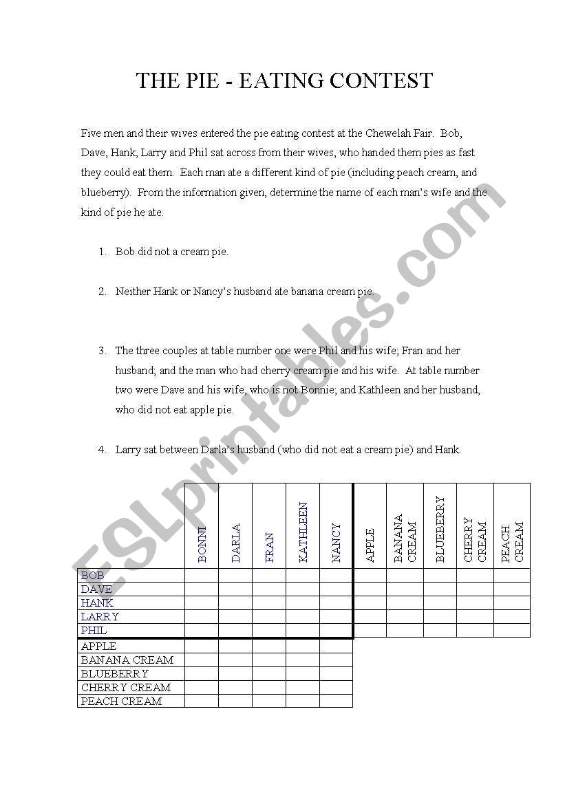 Brainteaser worksheet