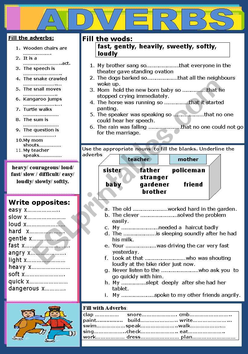 ADVERBS worksheet