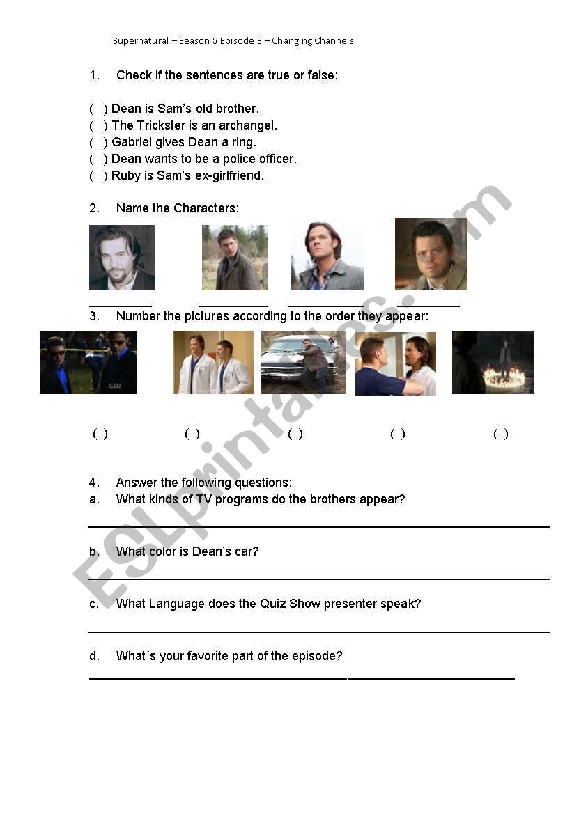 Supernatural - Halloween Activity