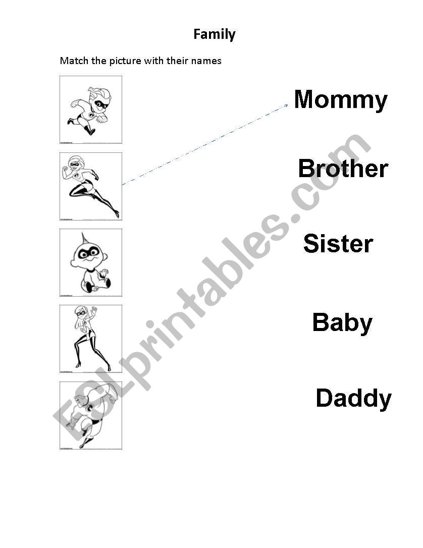 Family members worksheet