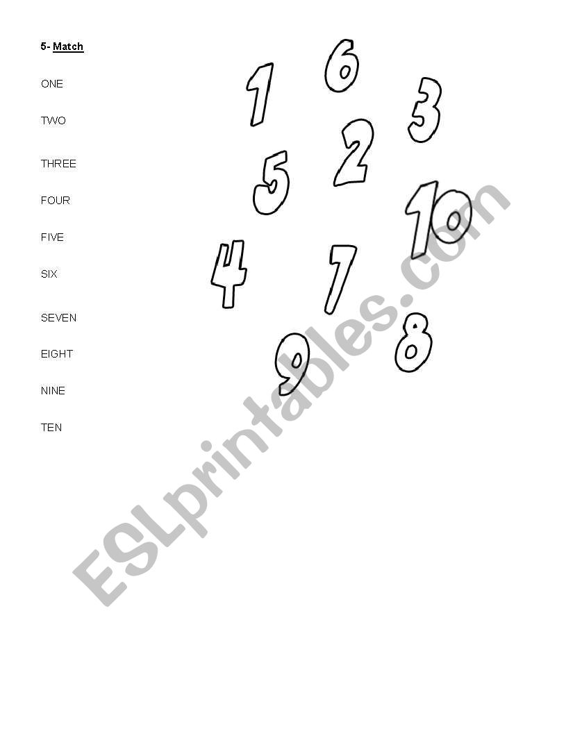 Numbers 1-10 worksheet