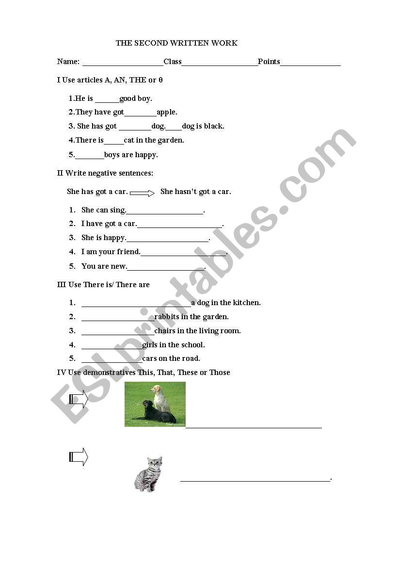Articles, Demonstratives, Present Simple tense