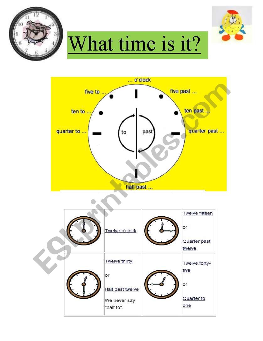 what time is it ? worksheet