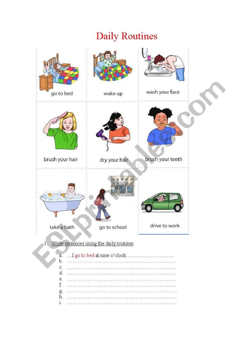 Daily routines  worksheet