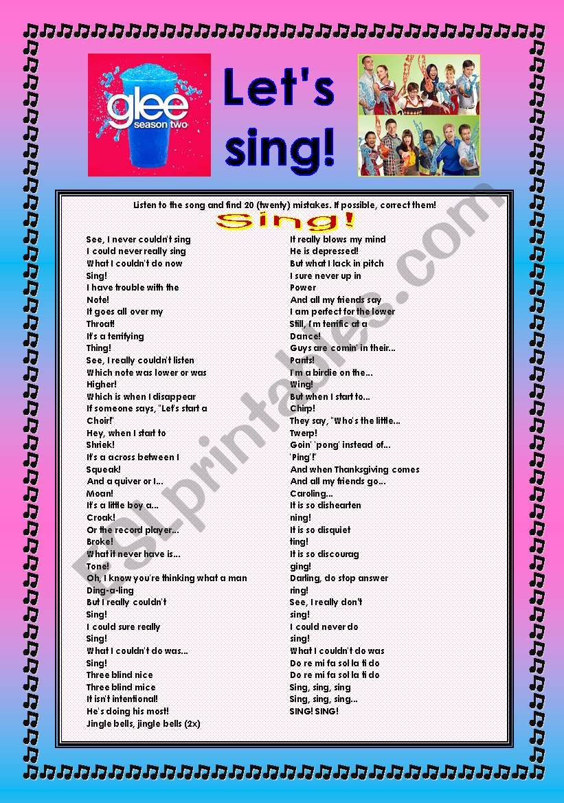 > Glee Series: Season 2! > SONGS FOR CLASS! S02E04 *.* THREE SONGS *.* FULLY EDITABLE WITH KEY! *.* PART 2/2