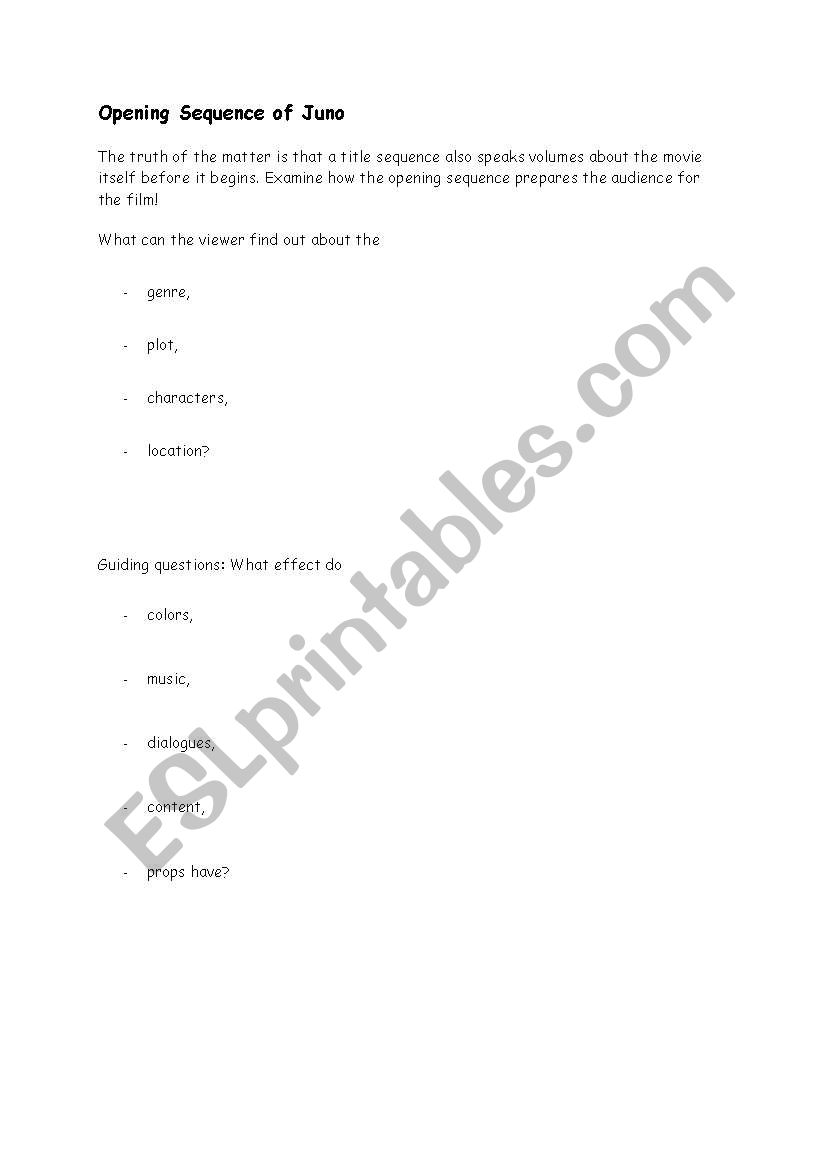Analyzing the opening sequence of Juno
