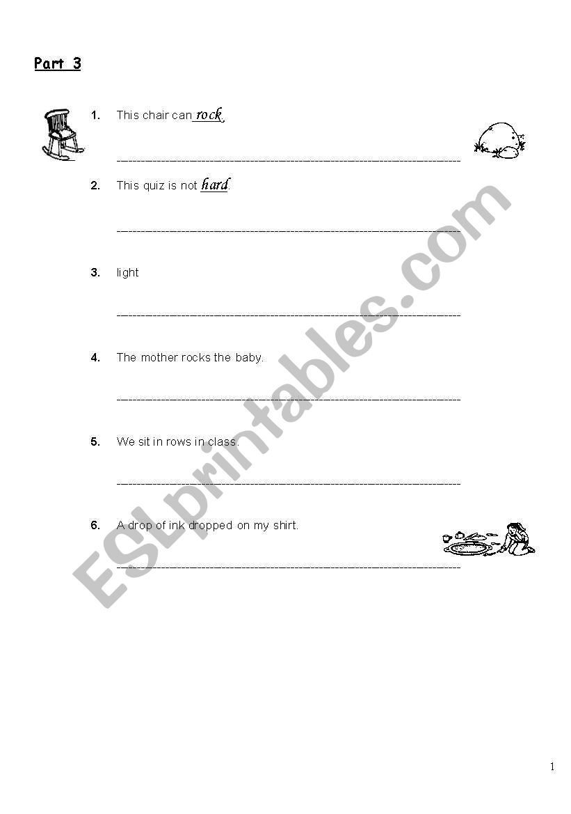 Words with the samespelling3 worksheet