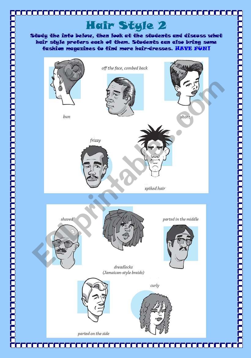 Hair Style 2 worksheet