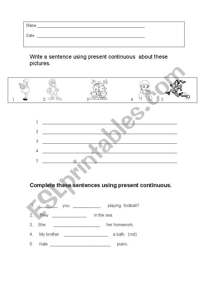 Present Continuous worksheet