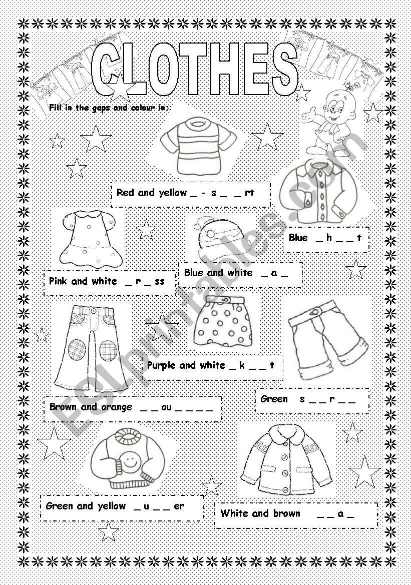 Clothes worksheet