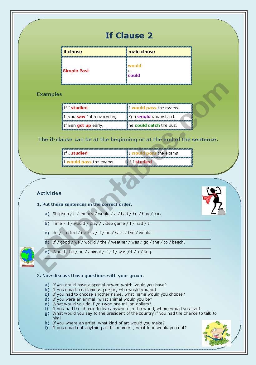 If clause type 2 worksheet