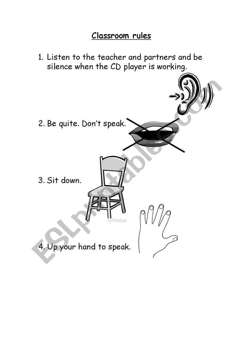 Classroom rules worksheet