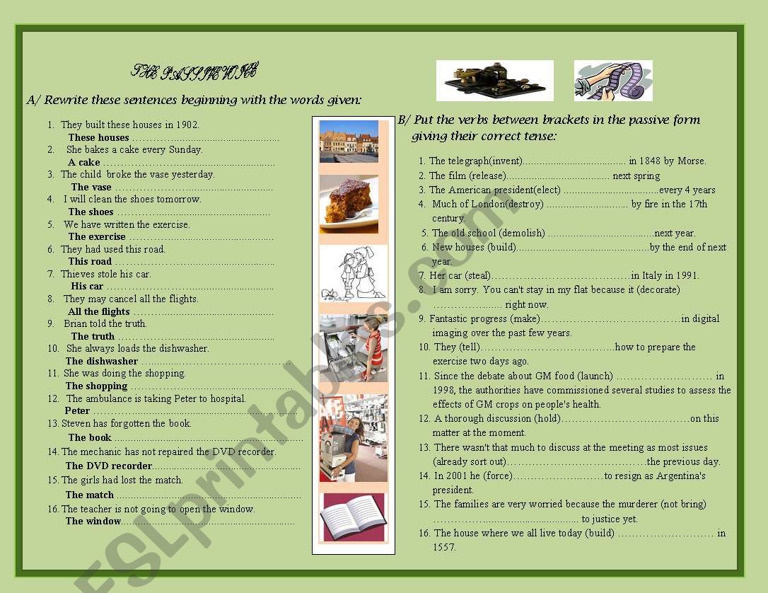 The passive voice worksheet