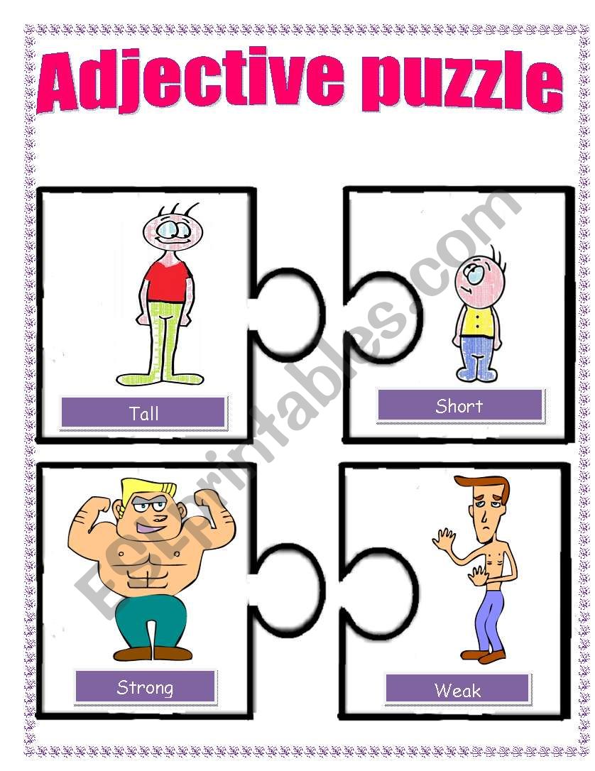 Adjective puzzle worksheet