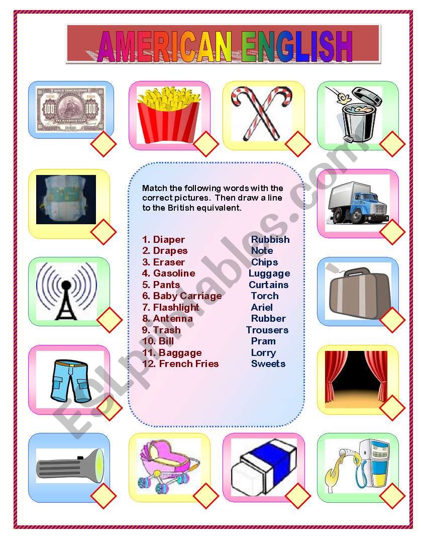 American English - Match Â´em up