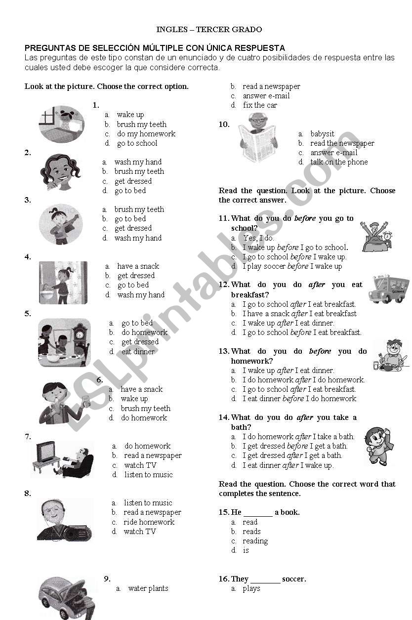 Verbs worksheet