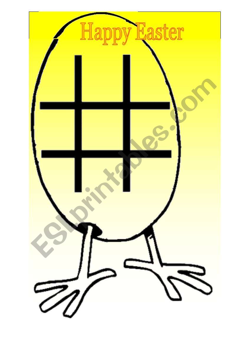 Tic Tac Toe Easter game worksheet