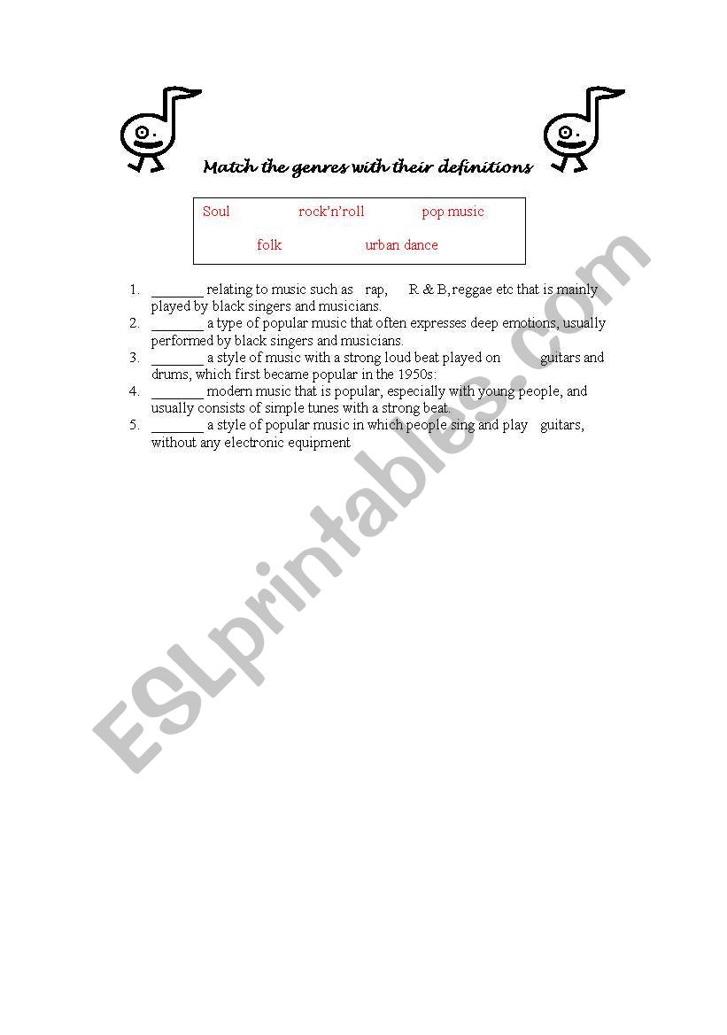 Music worksheet