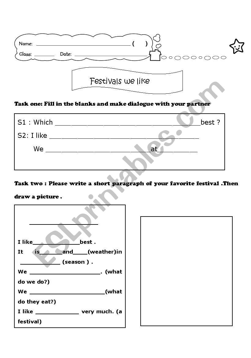 Festival  worksheet