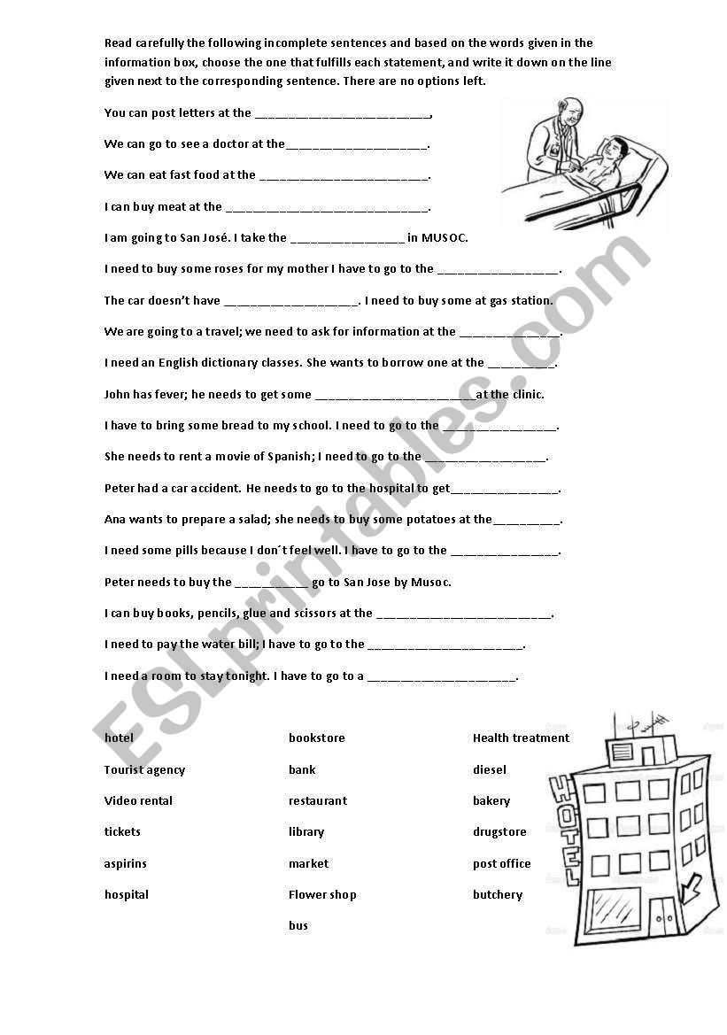 Goods and services worksheet