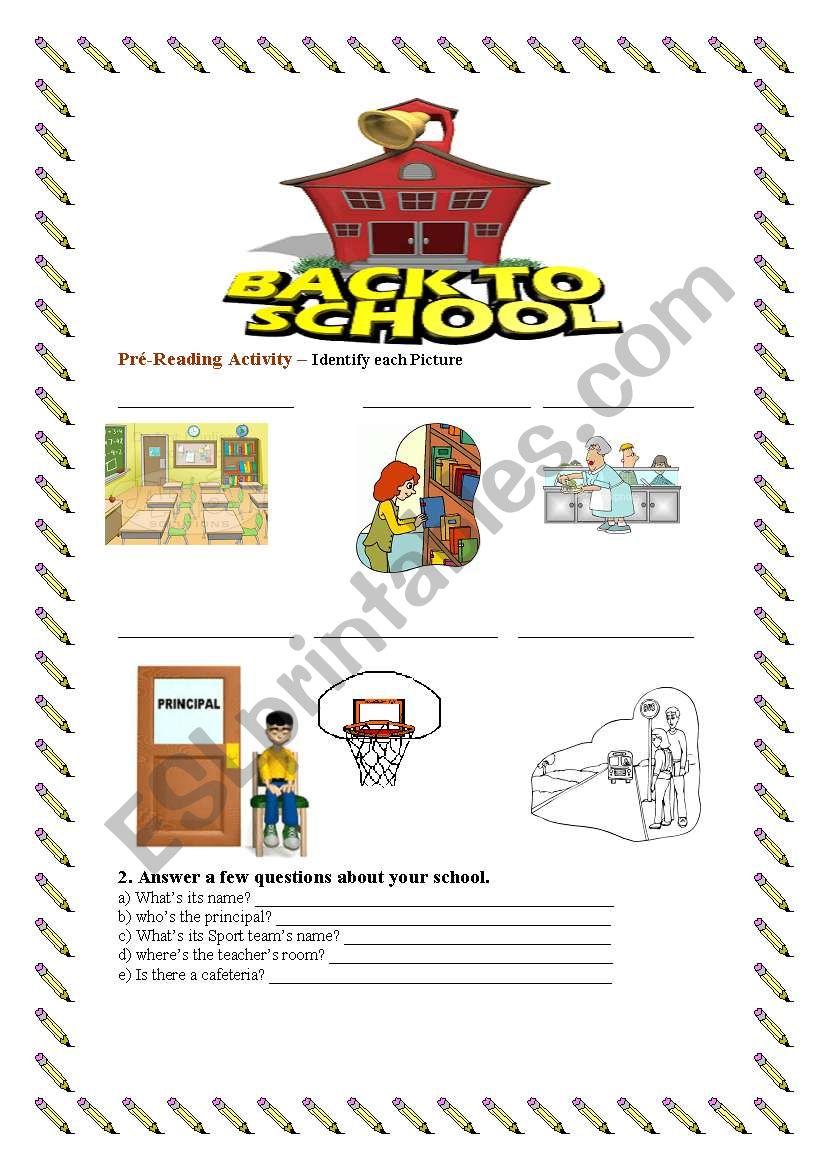 Back to School worksheet