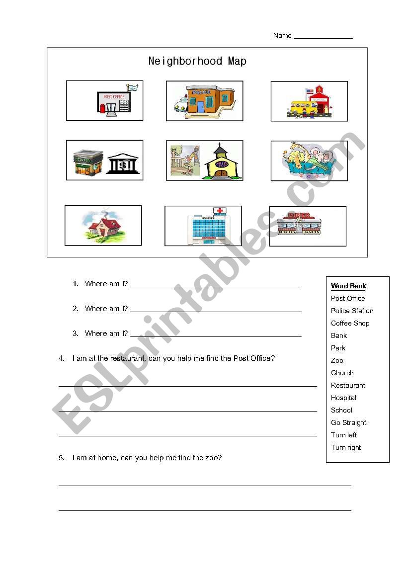 Directions  worksheet